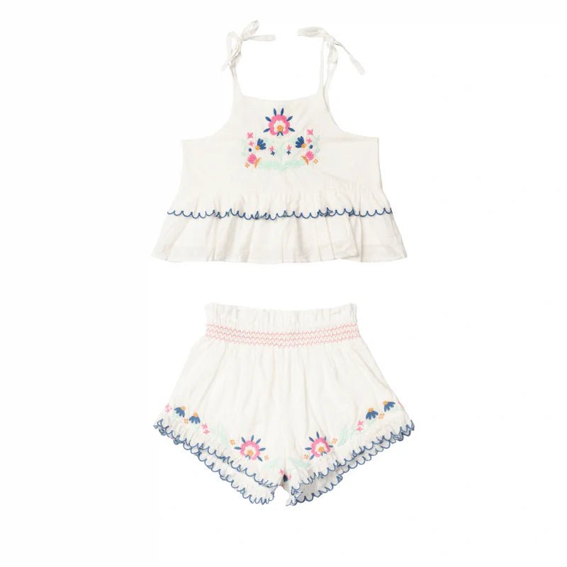 Lali - Summer Blossom Set | Pearl w/ Embroidery, , Lali - All The Little Bows