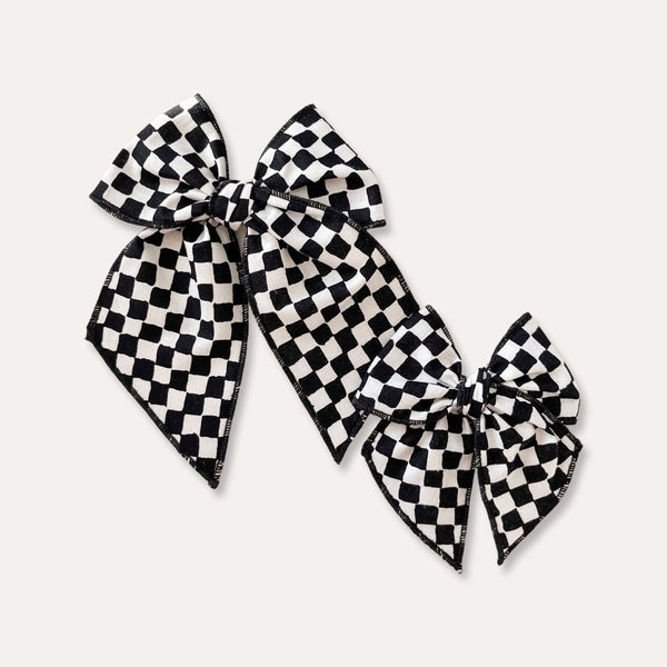 Black & White Checkered Elle Bow, , Lady Eleanor & Co - All The Little Bows