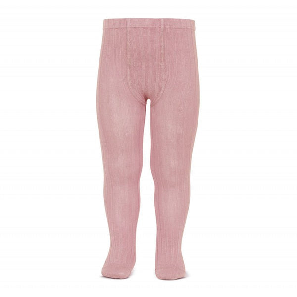 Classic Ribbed Tights // Pale Pink - Cóndor 526, Knee Socks / Tights, Condor - All The Little Bows