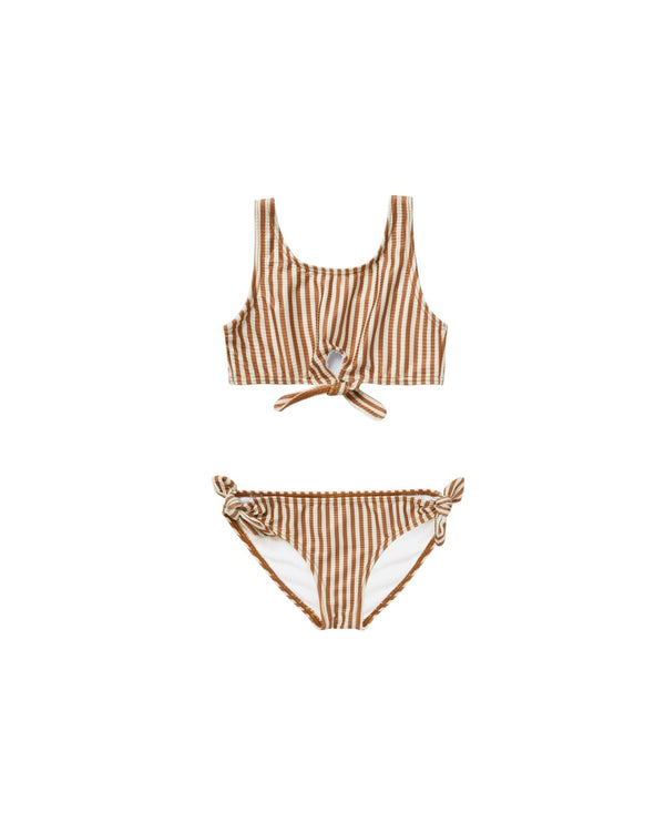 Knotted Bikini | Rust Stripe, , Rylee + Cru - All The Little Bows