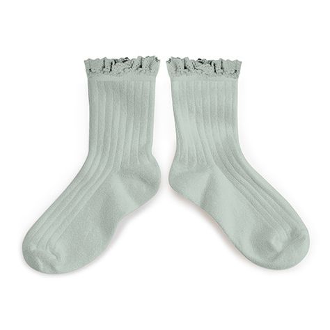 Collegien Lili Lace Ruffle Ankle Socks | Aigue Marine, , Collégien - All The Little Bows