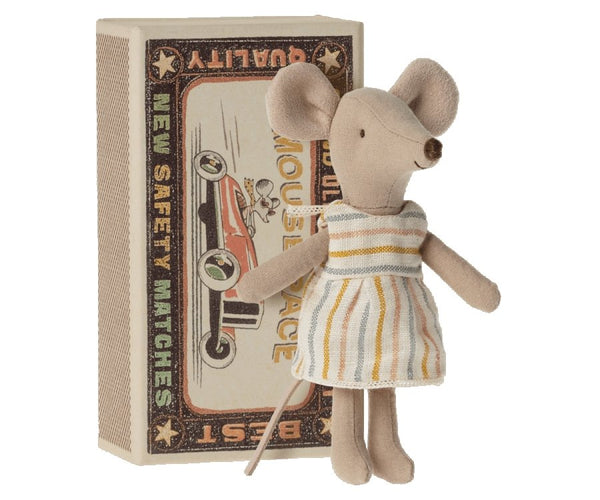 Maileg | Big Sister Mouse in Matchbox, , Maileg - All The Little Bows