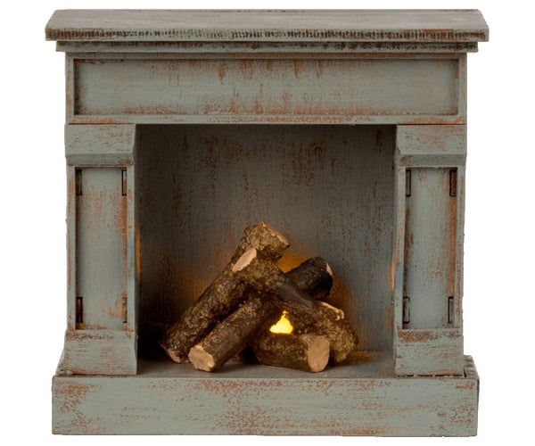 Maileg | Fireplace, Vintage Blue, , Maileg - All The Little Bows