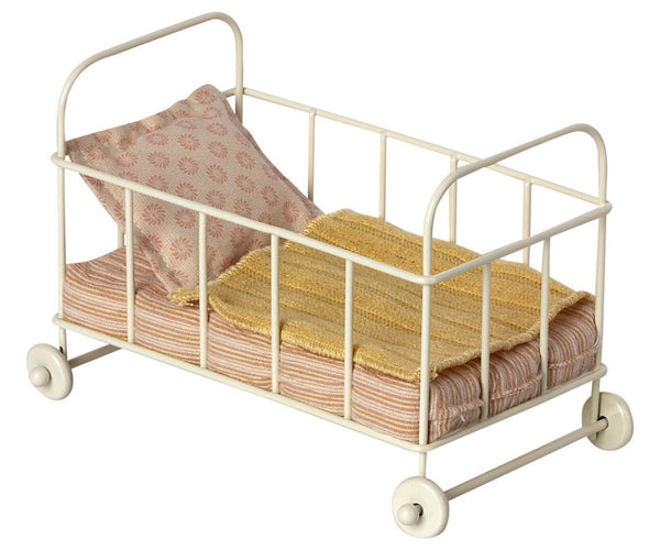Maileg | Micro Cot Bed, Rose, , Maileg - All The Little Bows