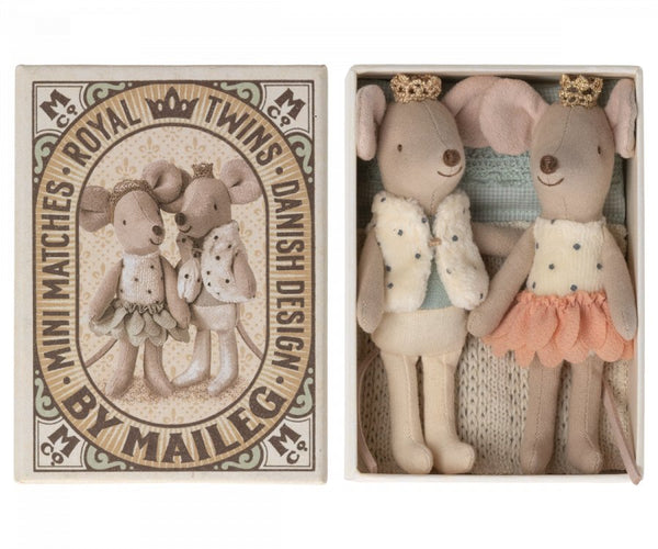 Maileg | Royal Twins Mice, Little Brother & Sister in Box, , Maileg - All The Little Bows