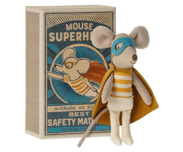 Maileg | Superhero Mouse, Little Brother in Matchbox, , Maileg - All The Little Bows