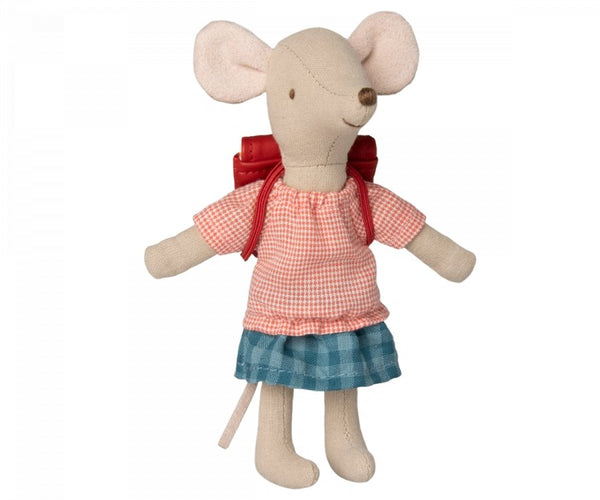 Maileg | Tricycle Mouse, Big Sister w/ Bag - Red, , Maileg - All The Little Bows