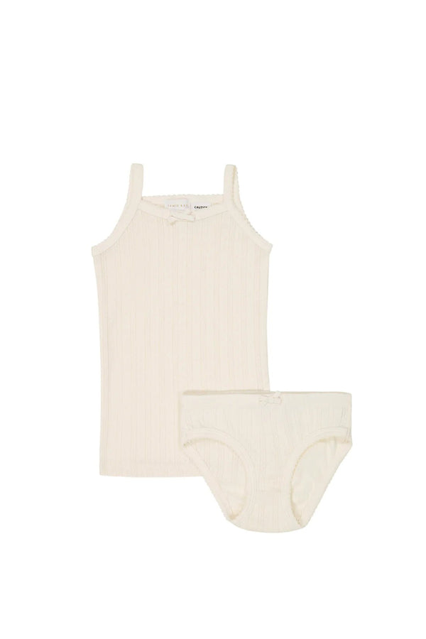 Organic Cotton Pointelle Underwear Set - Natural, , Jamie Kay - All The Little Bows