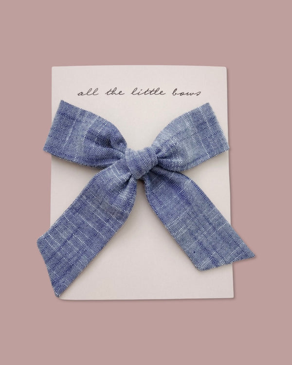 Party Bow | Chambray, , All The Little Bows - All The Little Bows