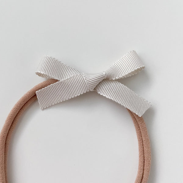 Petite Ribbon Bow // "Ivory" Headband, Ribbon Bow, All The Little Bows - All The Little Bows