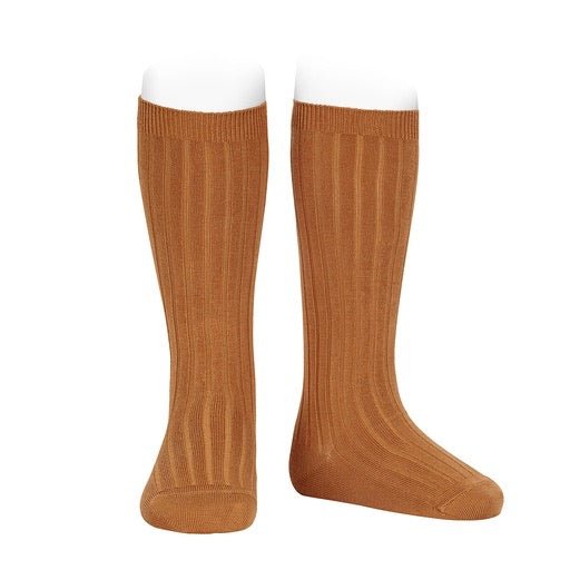 Ribbed Knee Socks // Cinnamon - 688, Knee Socks / Tights, Condor - All The Little Bows