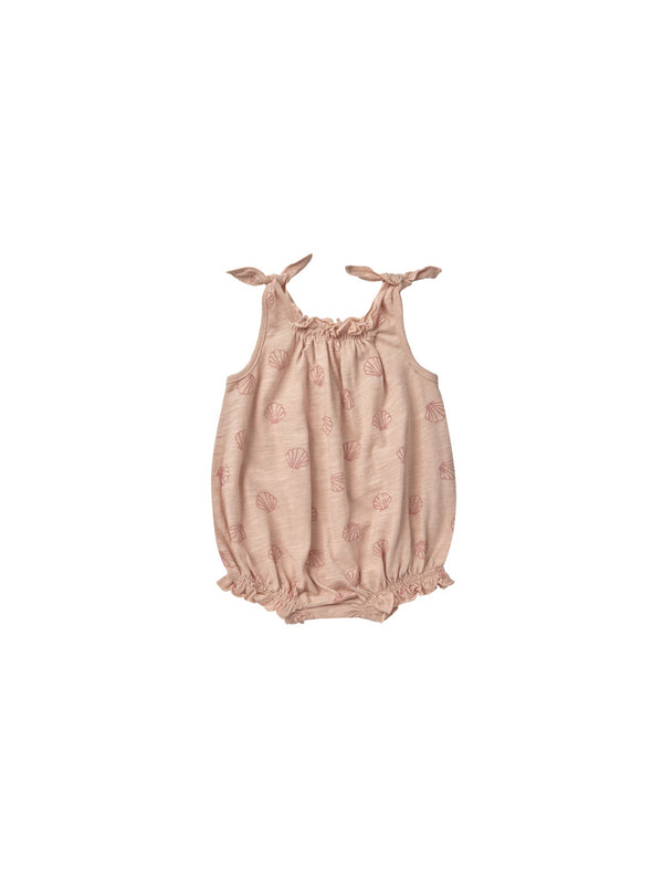 Shoulder Tie Bubble || Seashell, Baby / Toddler Romper, Rylee + Cru - All The Little Bows