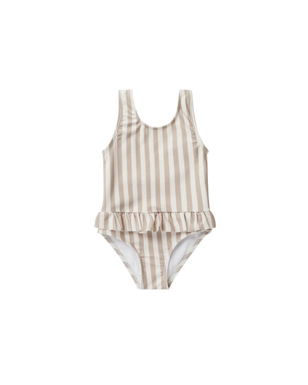 Skirted One Piece | Grey Stripe, , Rylee + Cru - All The Little Bows