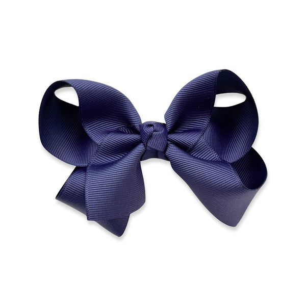 Twist Ribbon Hair Bow - Navy, , All The Little Bows - All The Little Bows