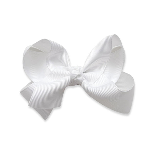 Twist Ribbon Hair Bow - White, , All The Little Bows - All The Little Bows