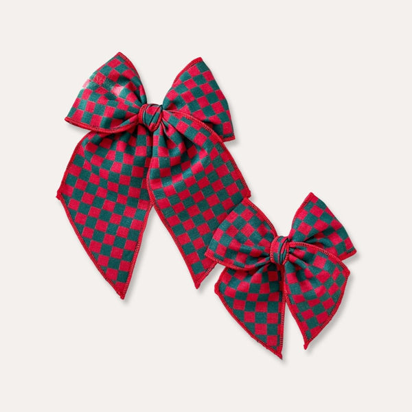Vintage Red & Green Checkered Elle Bow, , Lady Eleanor & Co - All The Little Bows