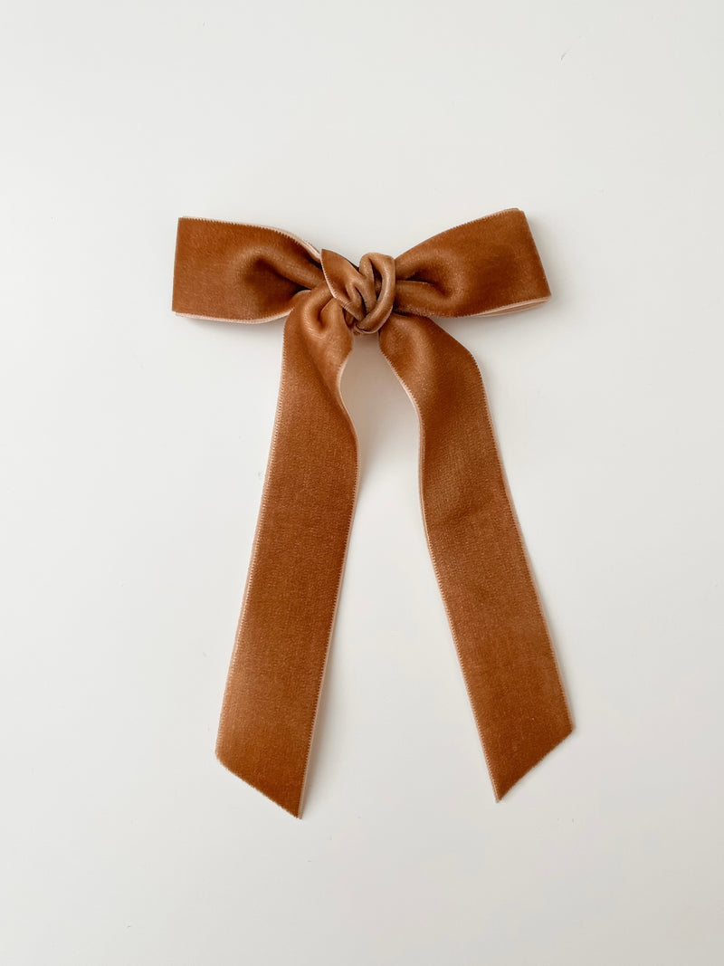 Velvet Ribbon Bow | Camel