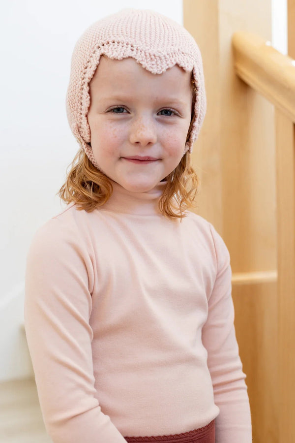 Pima Snap Turtleneck | Blush, Girls T Shirt, Iver & Isla - All The Little Bows