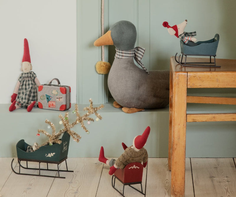 Sleigh, Mini - Red, SEASON, Maileg USA - All The Little Bows