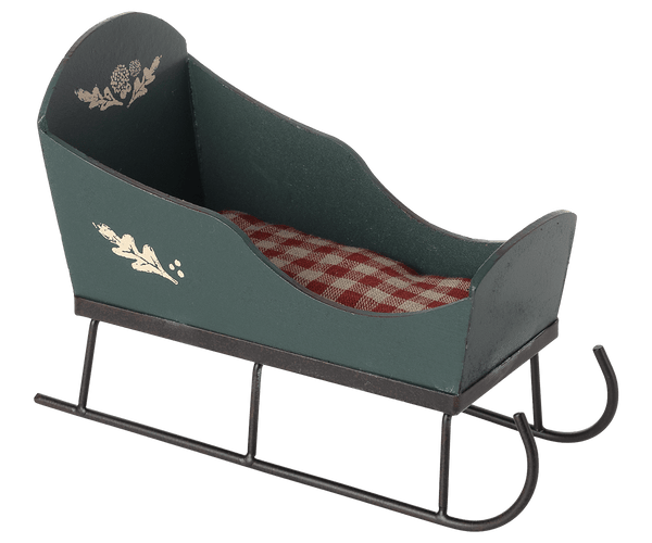 Sleigh, Mini - Green, SEASON, Maileg USA - All The Little Bows
