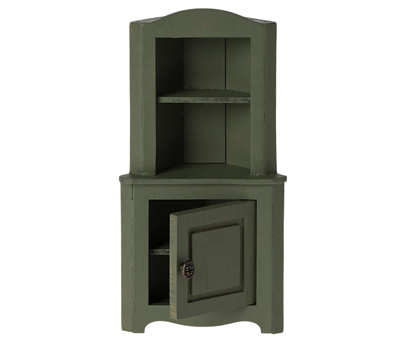 Maileg | Corner Cabinet, Mouse - Dark Green