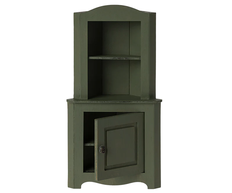 Maileg | Miniature Corner Cabinet, Dark Green