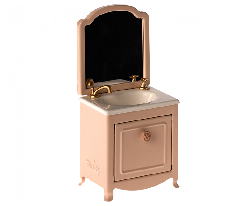 Maileg | Sink Dresser with Mirror, Mouse - Light Powder Pink