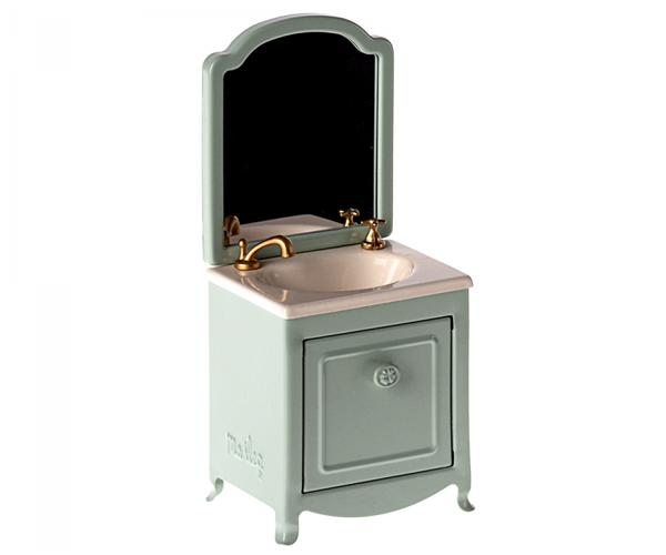 Maileg | Sink Dresser with Mirror, Mouse - Light Mint