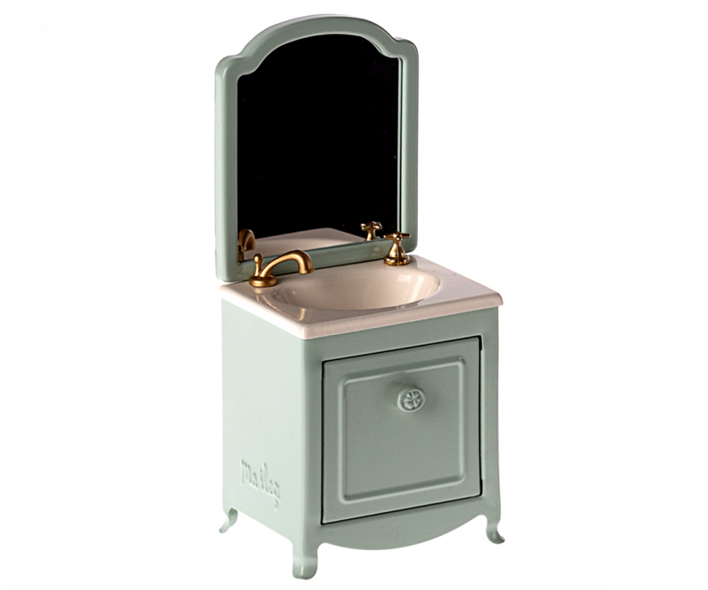 Maileg | Sink Dresser with Mirror, Mouse - Light Mint