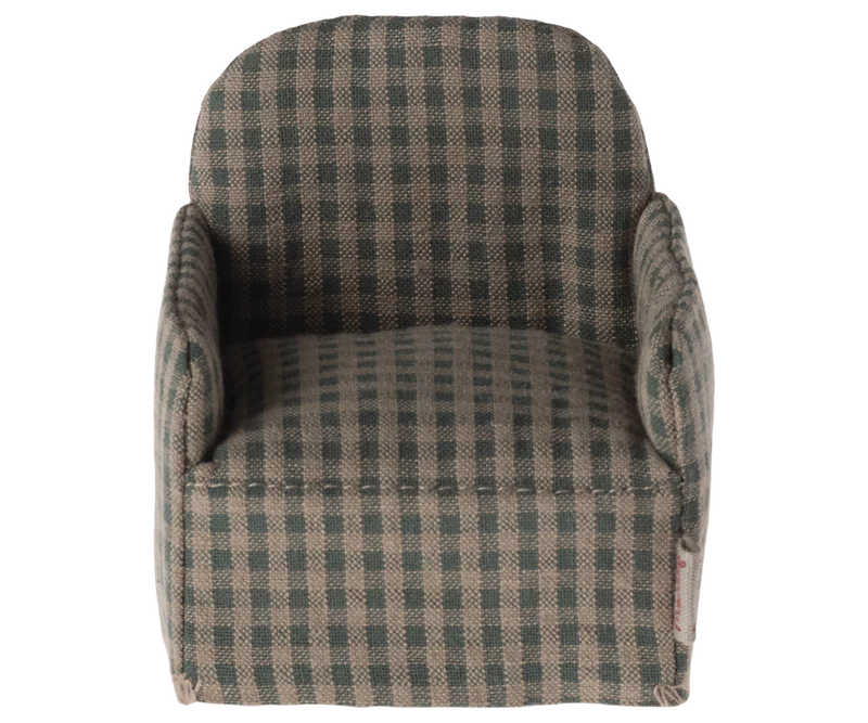 Maileg | Chair, Mouse - Green Checker