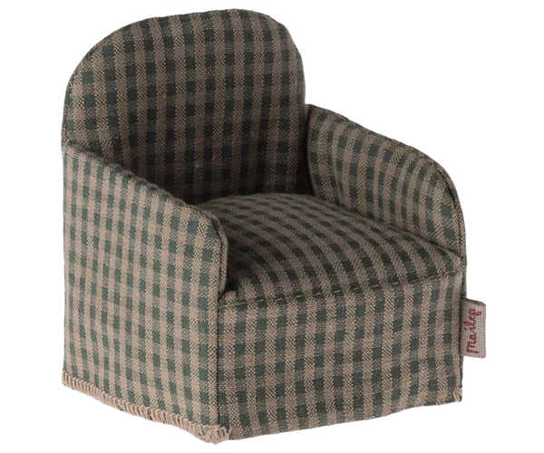 Maileg | Chair, Mouse - Green Checker