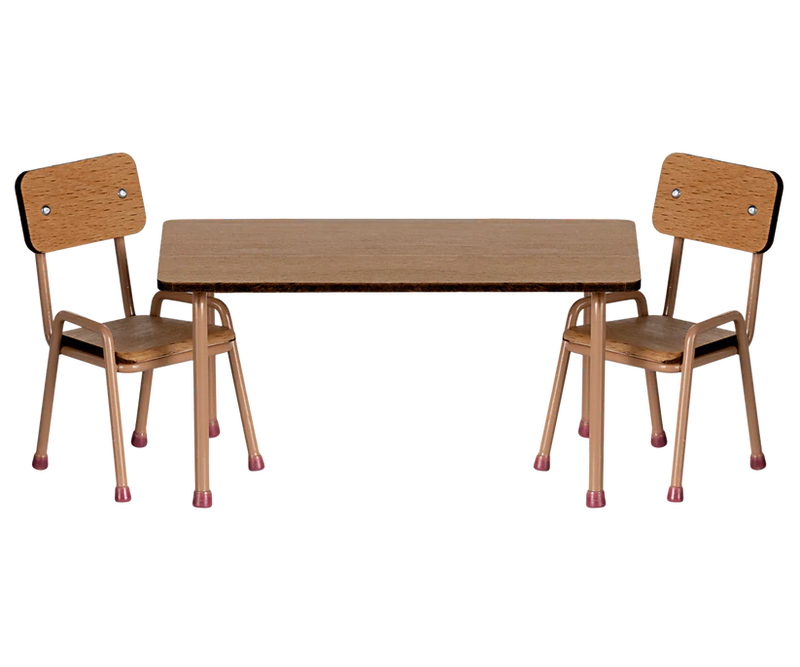 Maileg | Table & Chair Set, Mouse - Dark Powder