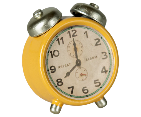 Maileg | Alarm Clock, Mouse - Yellow