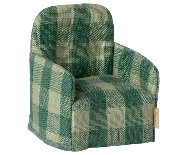 Maileg | Folding Chair, Mouse - Green Check