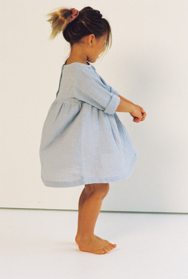 Koa Dress || Pale Indigo, , Illoura the Label - All The Little Bows