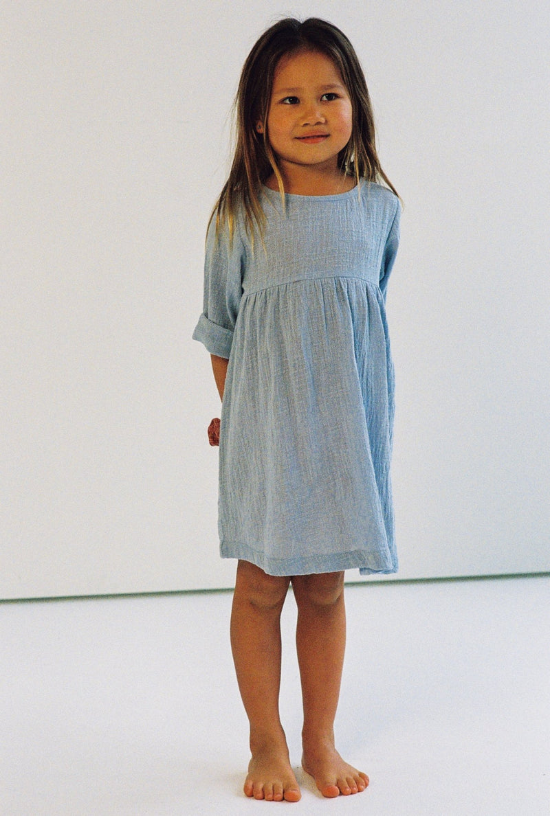 Koa Dress || Pale Indigo, , Illoura the Label - All The Little Bows