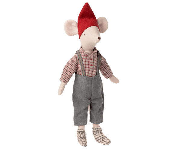 Medium Christmas Mouse, Boy - Overalls, SEASON, Maileg USA - All The Little Bows