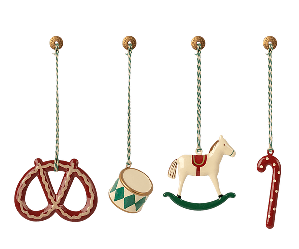 Metal Ornament Set - Peter's Christmas, Green, SEASON, Maileg USA - All The Little Bows