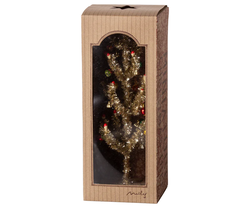 Maileg | Christmas Tree, Gold - Red & Green Decoration