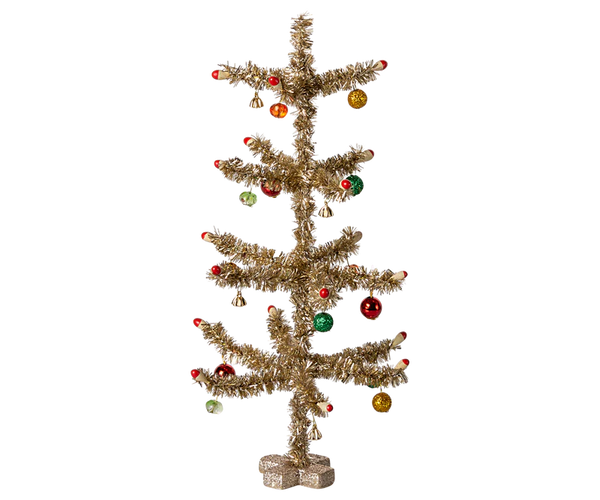 Maileg | Christmas Tree, Gold - Red & Green Decoration