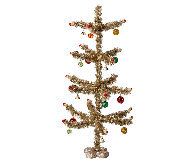 Maileg | Christmas Tree, Gold - Red & Green Decoration