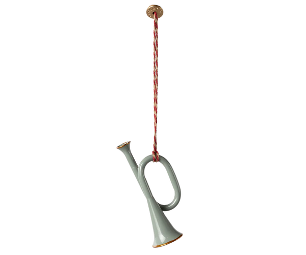 Maileg | Metal Ornament, Trumpet - Mint