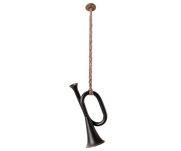 Metal ornament, Trumpet - Anthracite, SEASON, Maileg USA - All The Little Bows