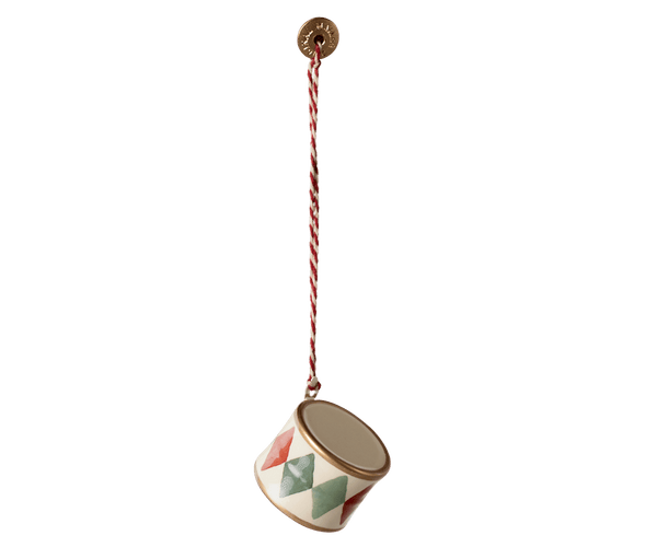 Metal ornament, Small drum - Classic green, SEASON, Maileg USA - All The Little Bows