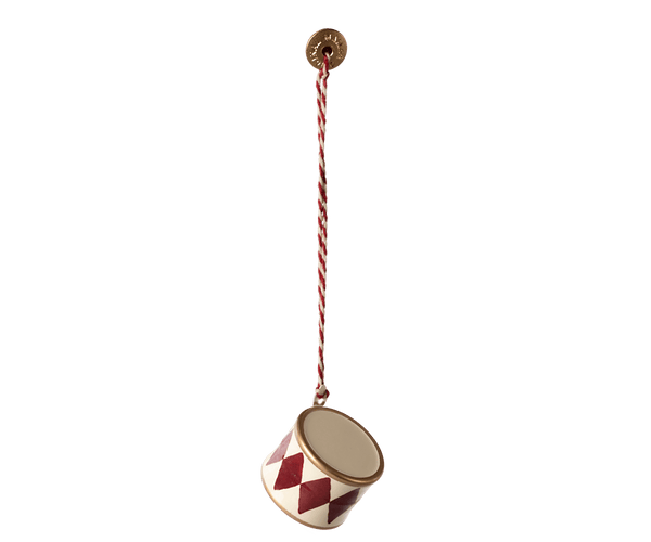 Metal ornament, Small drum - Red, SEASON, Maileg USA - All The Little Bows