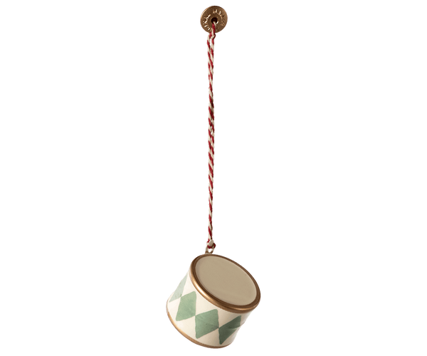 Metal ornament, Small drum - Mint, SEASON, Maileg USA - All The Little Bows