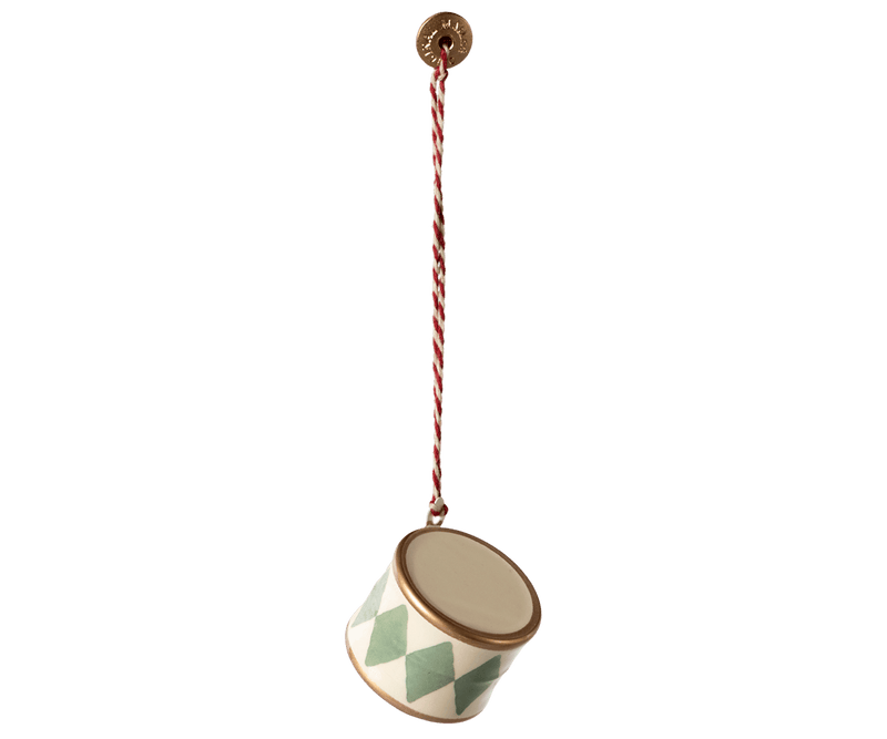 Metal ornament, Small drum - Mint, SEASON, Maileg USA - All The Little Bows
