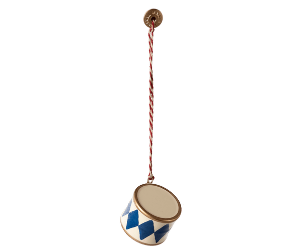 Metal ornament, Small drum - Dark blue, SEASON, Maileg USA - All The Little Bows