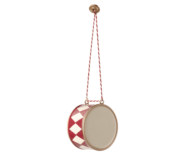 Metal ornament, Large drum - Red, SEASON, Maileg USA - All The Little Bows