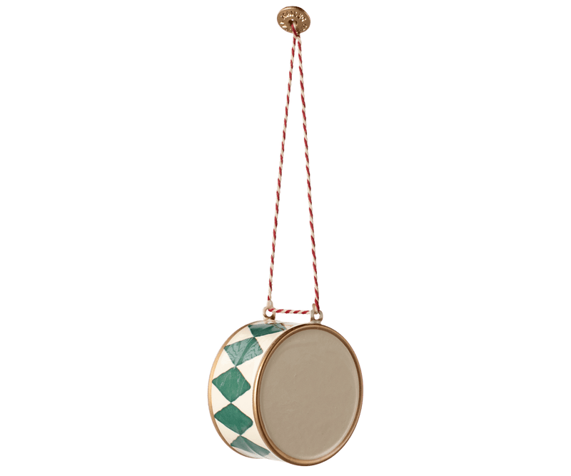 Metal ornament, Large drum - Dark green, SEASON, Maileg USA - All The Little Bows